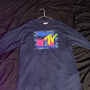 MTV Long Tee(navy) no design on back, Cotton
